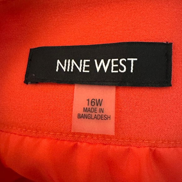 Nine West Orange Lined Stretch grommets Skirt Jacket Set Outfit Size 14W/16W - Picture 12 of 12